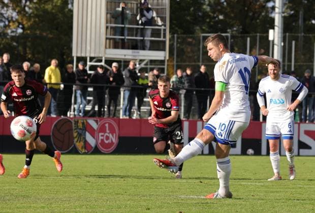 18 10 2025 Soccer Season 2025 2026 Regionalliga Bayern 14 Matchday 1 FC Nürnberg FCN II Club SV Viktoria Aschaffenburg DaMa xdaxmax Goal Goal Scorer Benjamin Baier 10, SV Viktoria Aschaffenburg from penalty kick