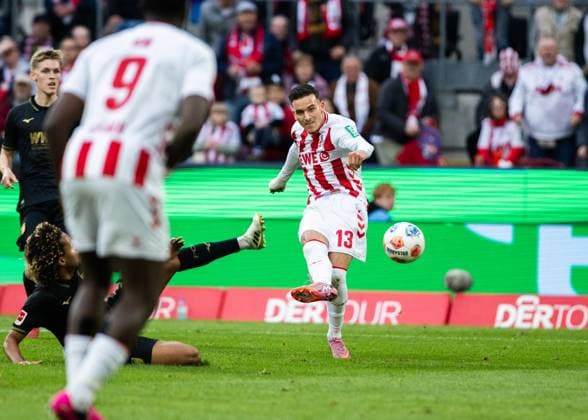 Köln, RheinEnergieStadion, 18 10 2025 Said El Mala of Koeln scores the 1 1 goal during the 1 Bundesliga match 1 FC Köln vs FC Augsburg