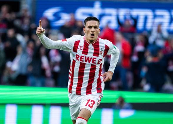 Köln, RheinEnergieStadion, 18 10 2025 Said El Mala of Koeln celebrates scoring the 1 1 goal during the 1 Bundesliga match 1 FC Köln vs FC Augsburg