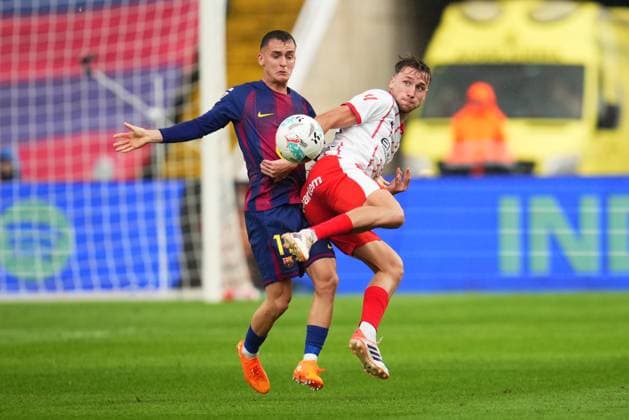 during the La Liga EA Sports match between FC Barcelona, Barca and Girona FC played at Lluis Companys Stadium on October 18 2025 in Barcelona, Spain. (Photo by Bagu Blanco PRESSIN) Copyright: xBaguxBlancox xPRESSINx