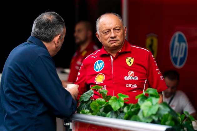 Scuderia Ferrari principal Fred Vasseur is seen in the paddock during the Formula One United States Grand Prix at the Circuit of the Americas in Austin, Texas on Saturday, October 18, 2025.  AUS2025101804 GREGxNASH