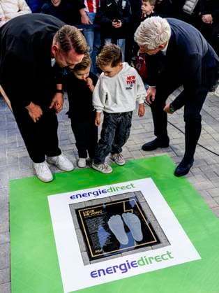 Luuk de Jong receives a tile on the Walk of Fame at PSV Eindhoven, presented by General Manager Marcel Brands of PSV Eindhoven. PSV Eindhoven v Go Ahead Eagles, Eredivisie, PSV v Go Ahead Eagles, Philips Stadion, October 18, 2025, Eindhoven, Netherlands.