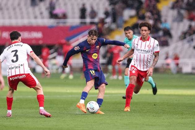 October 18, 2025, Barcelona, Barcelona, SPAIN: Fermin Lopez of FC Barcelona, Barca in action during the Spanish league, La Liga EA Sports, football match played between FC Barcelona and Girona FC at Estadi Olimpic Lluis Companys on October 18, 2025 in Barcelona, Spain. Barcelona SPAIN - ZUMAa181 20251018_zaa_a181_134 Copyright: xJavierxBorregox