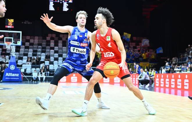 18 10 2025 Basketball Season 2025 2026 2 Bundesliga Pro A 04 Matchday Nuremberg Falcons Basketball Club NBC Phoenix Hagen xwoxzix Bjarne Kraushaar 4, Phoenix Hagen Cameron Robert Parker 1, Nuremberg Falcons BC NBC