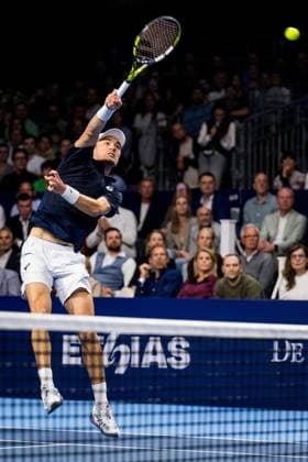 Belgian Raphael Collignon pictured in action during the European Open ATP, Tennis Herren tennis tournament in Brussels, on Saturday 18 October 2025. This year s edition of the tournament is taking place from 12 to 19 October 2025. JASPERxJACOBS  x137182711x