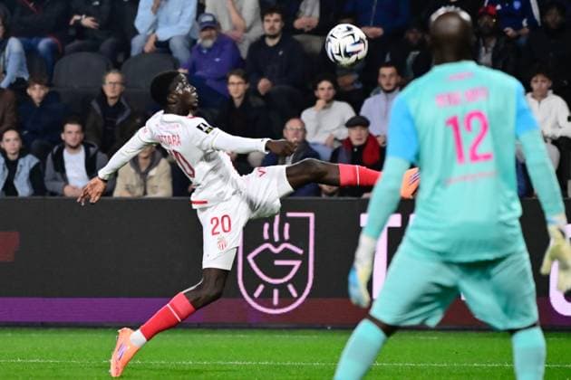 FOOTBALL : Angers vs Monaco - Ligue 1 - 18 10 2025 Kassoum Ouattara ( 20 - Monaco ) during the Ligue 1 match between Angers SCO and AS Monaco at Stade Raymond Kopa on October 18, 2025 in Angers, France. ( Photo by Federico Pestellini PsnewZ ) - AngersFrance  Copyright: xFedericoxPestellinix