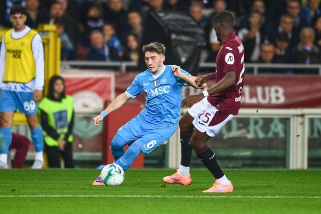Napoli™s Billy Gilmour during the Serie A soccer match between Torino and Napoli at the Stadio Olimpico Grande Torino in Turin, north west Italy - Saturday, October 18, 2025. - Soccer .  Copyright: xAlbertoxGandolfo LaPressex