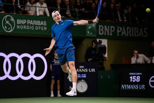 251018 Denis Shapovalov of Canada competes in a men s singles tennis semi final during day 8 of the ATP 250 Nordic Open on October 18, 2025 in Stockholm Photo Jesper Zerman BILDBYRAN kod JZ JZ0630 tennis nordic open nordic open 2025 bbeng  Copyright: JESPERxZERMAN BB251018JZ044