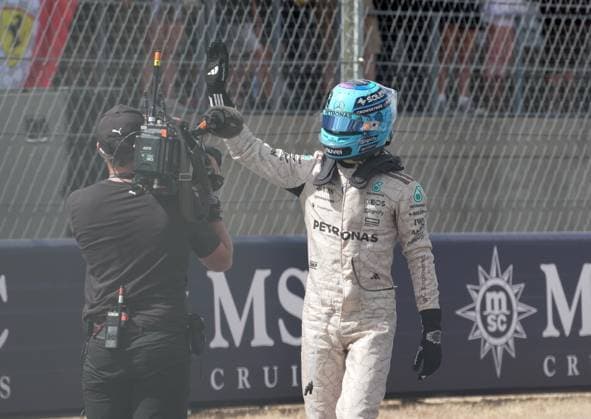 FORMULA 1 MSC CRUISES UNITED STATES GRAND PRIX 2025 18 10 2025, Circuit of The Americas, Austin, FORMULA 1 MSC CRUISES UNITED STATES GRAND PRIX 2025 , pictured 2nd place in the sprint race for George Russell GBR , Mercedes AMG Petronas Formula One Team nordphotoxGmbHx xBratic nph00250