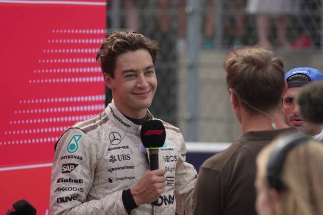FORMULA 1 MSC CRUISES UNITED STATES GRAND PRIX 2025 18 10 2025, Circuit of The Americas, Austin, FORMULA 1 MSC CRUISES UNITED STATES GRAND PRIX 2025 , pictured 2nd place for George Russell GBR , Mercedes AMG Petronas Formula One Team nordphotoxGmbHx xBratic nph00250