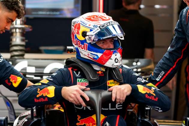 Dutch Formula One driver Max Verstappen of Red Bull Racing prepares for the sprint race at the Formula One United States Grand Prix at the Circuit of the Americas in Austin, Texas on Saturday, October 18, 2025.  AUS2025101836 GREGxNASH
