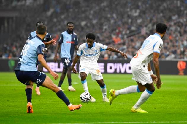 FOOTBALL : Olympique de Marseille VS Le Havre AC - Ligue 1 McDonald s - 18 10 2025 Angel Gomes (OM) - Ligue 1 McDonald™s match between Olympique de Marseille and Le Havre Athletic Club on October 18, 2025 at the Orange VÃ lodrome Stadium in Marseille. MarseilleFrance  Copyright: xWilliamxCannarellax