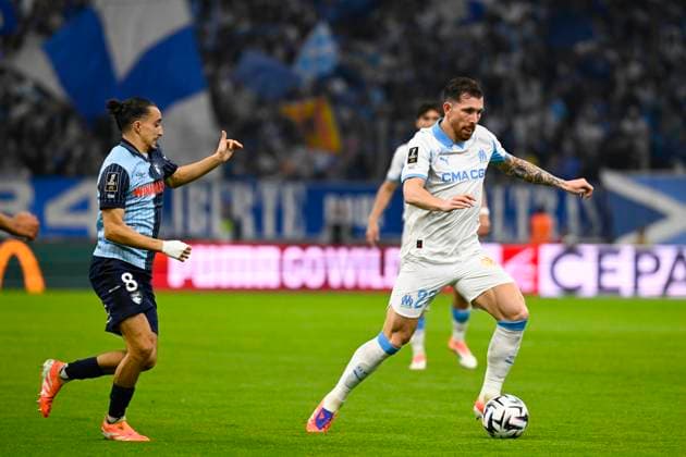 FOOTBALL : Olympique de Marseille VS Le Havre AC - Ligue 1 McDonald s - 18 10 2025 Pierre-Emile Hojbjerg (OM) - Ligue 1 McDonald™s match between Olympique de Marseille and Le Havre Athletic Club on October 18, 2025 at the Orange VÃ lodrome Stadium in Marseille. MarseilleFrance  Copyright: xWilliamxCannarellax