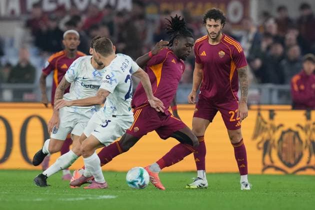 Roma™s Manu Kone during the Serie A EniLive soccer match between Roma and Inter at the Rome s Olympic stadium, Italy - Saturday October 18, 2025 - Soccer ( Photo by Alfredo Falcone LaPresse )  Copyright: xAlfredoxFalcone LaPressex