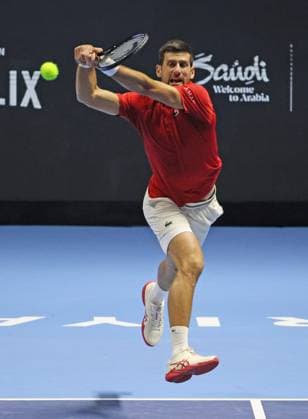 Riyadh, Saudi Arabia: Tennis SIX KINGS SLAM 2025 Novak Djokovic (SRB), Riyadh, Saudi Arabia, October 18, 2025. Photo RIYADH, SIX KINGS SLAM 2025  - ZUMAp169 20251018_zea_p169_1089 Copyright: xFelicexCalabrox