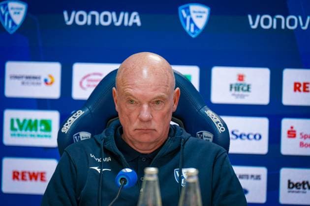 Germany Soccer 2 Bundesliga 2025 26, 9 Matchday VfL Bochum vs Hertha BSC Berlin Vonovia Ruhrstadion Bochum Uwe Rösler Coach, VfL Bochum Press Conference, Media Bochum North Rhine-Westphalia Germany Copyright: xJOERANxSTEINSIEKx