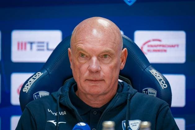 Germany Soccer 2 Bundesliga 2025 26, 9 Matchday VfL Bochum vs Hertha BSC Berlin Vonovia Ruhrstadion Bochum Uwe Rösler Coach, VfL Bochum Press Conference, Media Bochum North Rhine-Westphalia Germany Copyright: xJOERANxSTEINSIEKx