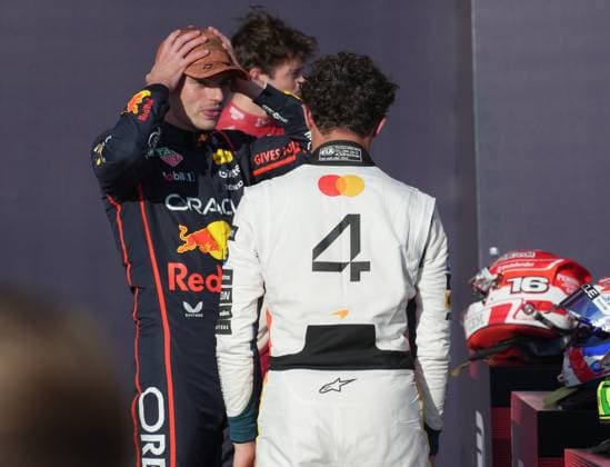 FORMULA 1 MSC CRUISES UNITED STATES GRAND PRIX 2025 18 10 2025, Circuit of The Americas, Austin, FORMULA 1 MSC CRUISES UNITED STATES GRAND PRIX 2025 , in the picture pole position for Max Verstappen NLD , Oracle Red Bull Racing, 2nd starting position for Lando Norris GBR , McLaren F1 Team nordphotoxGmbHx xBratic nph00250