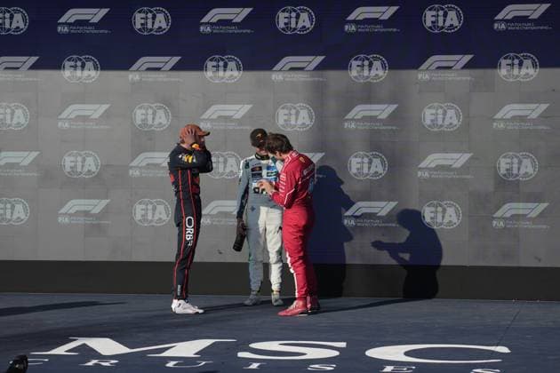 FORMULA 1 MSC CRUISES UNITED STATES GRAND PRIX 2025 18 10 2025, Circuit of The Americas, Austin, FORMULA 1 MSC CRUISES UNITED STATES GRAND PRIX 2025 , pictured pole position for Max Verstappen NLD , Oracle Red Bull Racing, 2nd grid position for Lando Norris GBR , McLaren F1 Team, 3rd grid position for tomorrows race for Charles Leclerc MCO , Scuderia Ferrari HP nordphotoxGmbHx xBratic nph00250