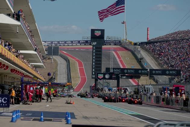 FORMULA 1 MSC CRUISES UNITED STATES GRAND PRIX 2025 18 10 2025, Circuit of The Americas, Austin, FORMULA 1 MSC CRUISES UNITED STATES GRAND PRIX 2025 , pictured All drivers line up for the start of qualifying nordphotoxGmbHx xBratic nph00250