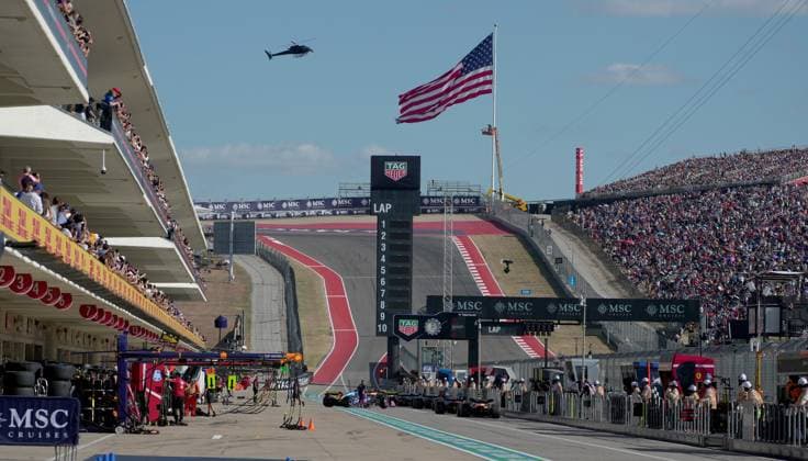 FORMULA 1 MSC CRUISES UNITED STATES GRAND PRIX 2025 18 10 2025, Circuit of The Americas, Austin, FORMULA 1 MSC CRUISES UNITED STATES GRAND PRIX 2025 , pictured All drivers line up for the start of qualifying nordphotoxGmbHx xBratic nph00250