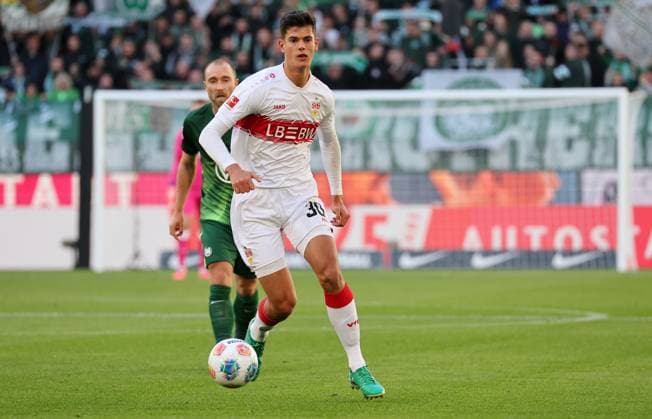 18 10 2025, Germany, Wolfsburg, Soccer Bundesliga, Season 2025 2026, VfL Wolfsburg vs VfB Stuttgart, Chema VfB