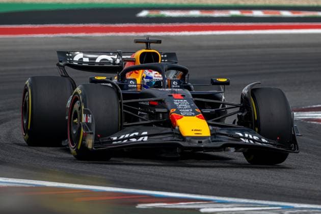 AUSTIN, TEXAS, UNITED STATES: Max Verstappen, racing for the Red Bull Racing team during the 2025 Formula 1 United States Grand Prix at the Circuit of the Americas in Austin, Texas, United States