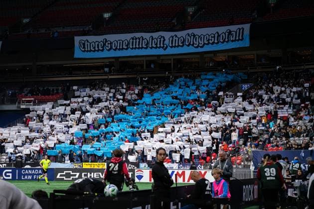 Vancouver Whitecaps FC fan supporters holding special signs before the Major League Soccer match between Vancouver Whitecaps FC and FC Dallas at BC Place Stadium in Vancouver, British Columbia, Canada (EDITORIAL USAGE ONLY). Copyright: xAmyxElle SPPx Sportspressphoto_SPR44474