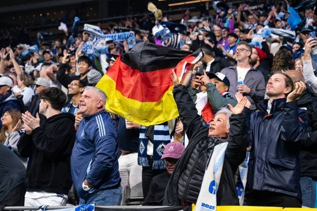 Vancouver Whitecaps FC fan supporters holding the flag of Germany and celebrating a goal during the Major League Soccer match between Vancouver Whitecaps FC and FC Dallas at BC Place Stadium in Vancouver, British Columbia, Canada (EDITORIAL USAGE ONLY). Copyright: xAmyxElle SPPx Sportspressphoto_SPR44482