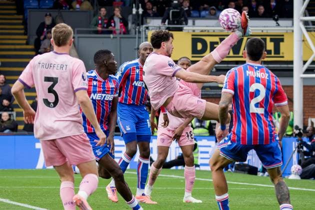 LONDON, ENGLAND - OCTOBER 18: Marcos Senesi of Bournemouth in action during the Premier League match between Crystal Palace and Bournemouth at Selhurst Park on October 18, 2025 in London, England. SPO 