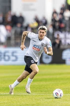 Football, Season 2025 2026, 3 Liga, Donaustadion Ulm, 11 Matchday, SSV Ulm 1846 Football FC Energie Cottbus, 19 10 2025 19 10 2025, Football, Season 2025 2026, 3 Liga, Donaustadion Ulm, 11 Matchday, SSV Ulm 1846 Football FC Energie Cottbus, cropped single image 32 Niklas Kölle SSV Ulm 1846 Football Photo Lucca Fundel Ulm Donaustadion Baden Württemberg Germany