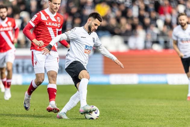 Football, Season 2025 2026, 3 Liga, Donaustadion Ulm, 11 Matchday, SSV Ulm 1846 Football FC Energie Cottbus, 19 10 2025 19 10 2025, Football, Season 2025 2026, 3 Liga, Donaustadion Ulm, 11 Matchday, SSV Ulm 1846 Football FC Energie Cottbus, 43 Leon Dajaku SSV Ulm 1846 Football Photo Lucca Fundel Ulm Donaustadion Baden Württemberg Germany