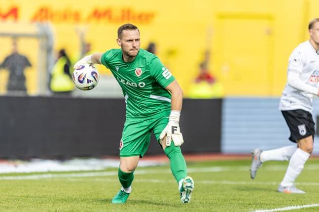 Football, Season 2025 2026, 3 Liga, Donaustadion Ulm, 11 Matchday, SSV Ulm 1846 Football FC Energie Cottbus, 19 10 2025 19 10 2025, Football, Season 2025 2026, 3 Liga, Donaustadion Ulm, 11 Matchday, SSV Ulm 1846 Football FC Energie Cottbus, 33 Marius Funk Energie Cottbus Photo Lucca Fundel Ulm Donaustadion Baden Württemberg Germany