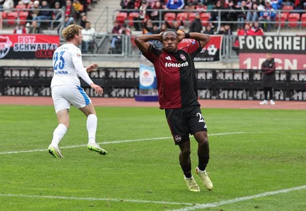 19 10 2025 Soccer Season 2025 2026 2 Soccer Bundesliga 09 Matchday 1 FC Nürnberg FCN Club KSV Holstein Kiel Störche Sportfoto Zink DaMa xdaxmax DFL regulations prohibit any use of photographs as image sequences and or quasi video only for editorial use Mohamed Ali Zoma 23, 1 FC Nürnberg FCN disappointed Disappointment after missed chance