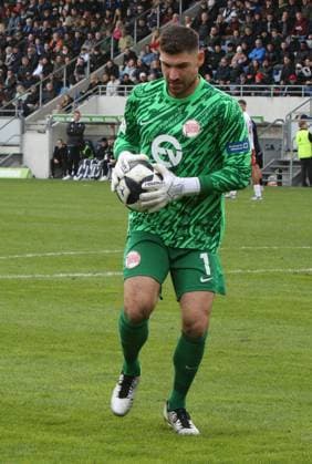 19 10 2025 xmgoodx Frankfurt am Main, PSD Bank Arena Regionalliga Südwest Saison 2025 2026 FSV Frankfurt Kickers Offenbach OFC Goalkeeper Johannes Brinkies 1, OFC
