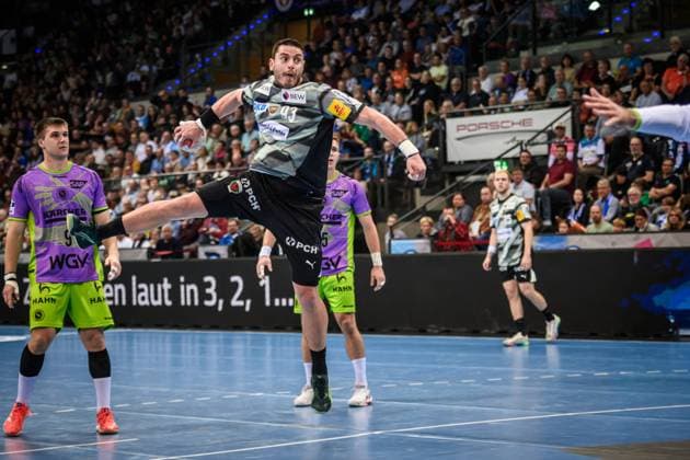 Mijajlo Marsenic Fuechse Berlin, 93 GER, TVB 1898 Stuttgart Fuechse Berlin, DAIKIN HBL, Handball, Bundesliga, Matchday 9, Season 2025 2026, 19 10 2025 GER, TVB 1898 Stuttgart Fuechse Berlin, DAIKIN HBL, Handball, Bundesliga, Matchday 9, Season 2025 2026, 19 10 2025 Stuttgart Copyright: xSandyxDinkelackerx EP_SDR