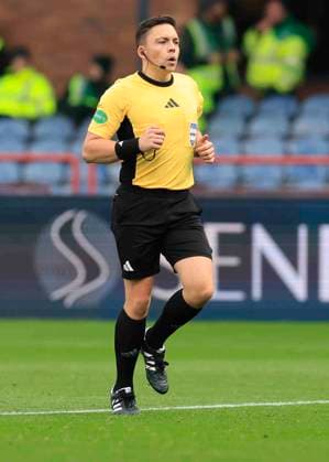 Dundee v Celtic William Hill Premiership Referee Matthew MacDermid during the William Hill Premiership match at Dens Park, Dundee UK Newspapers OUT Copyright: xFredxPalmerx FIL-22374-0143