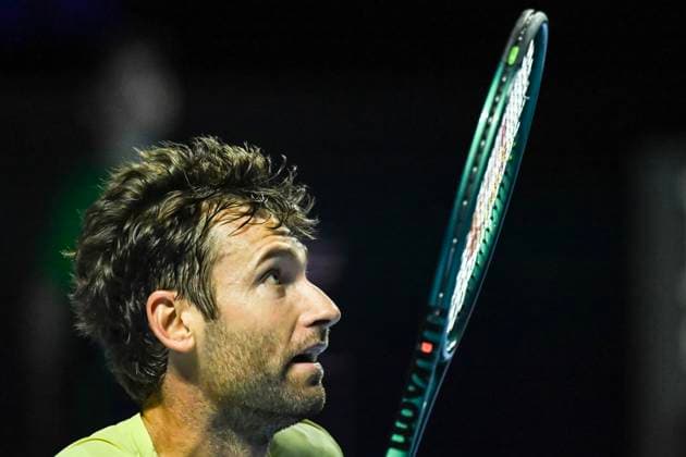 19th October 2025; St. Jakobshalle, Basel, Switzerland; 2025 ATP, Tennis Herren Swiss Indoor Tennis Day 1; Quentin Halys (FRA) in action against Remy Bertola (SUI) in the final qualification round  DavidxEmm