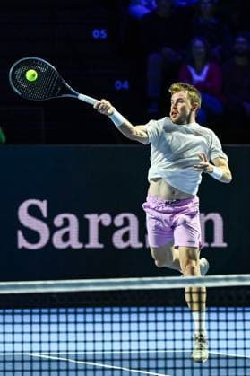 19th October 2025; St. Jakobshalle, Basel, Switzerland; 2025 ATP, Tennis Herren Swiss Indoor Tennis Day 1; Remy Bertola (SUI) in action against Quentin Halys (FRA) in the final qualification round  DavidxEmm