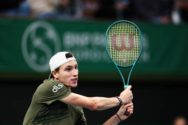 France s Ugo Humbert meets Norway s Casper Ruud in the singles final during the BNP Paribas Nordic Open tennis tournament at the Royal Tennis Hall in Stockholm, Sweden, October 19, 2025 STOCKHOLM SWEDEN x62260x  Copyright: xNilsxPetterxNilsson TTx TENNIS NORDIC OPEN