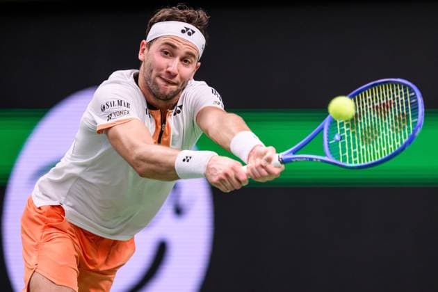 251019 Caspers Ruud of Norway competes in the men s singles final on day 9 of the ATP 250 Nordic Open on October 19, 2025 in Stockholm Photo Jesper Zerman BILDBYRAN kod JZ JZ0631 tennis nordic open nordic open 2025 bbeng final singelnorge norway  Copyright: JESPERxZERMAN BB251019JZ053