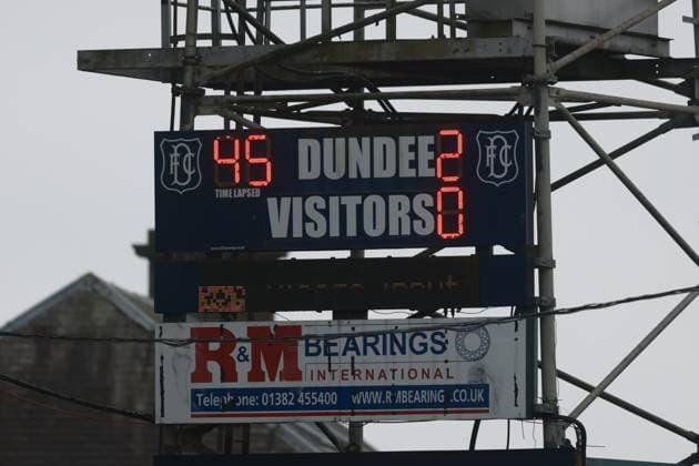19th October 2025; Dens Park, Dundee, Scotland; Scottish Premiership Football, Dundee versus Celtic; Final scoreboard  DavidxYoung