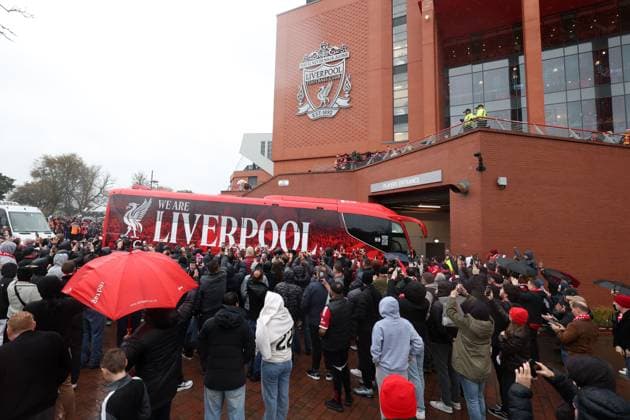 A general view outside the ground ahead of the game. Liverpool v Manchester United, ManU Premier League, Football, Anfield, Liverpool, UK - 19 Oct 2025Liverpool Anfield United Kingdom EDITORIAL USE ONLY No use with unauthorised audio, video, data, fixture lists, club league logos or live services. Online in-match use limited to 120 images, no video emulation. No use in betting, games or single club league player publications. Copyright: xRyanxBrowne Shutterstockx 15548302g