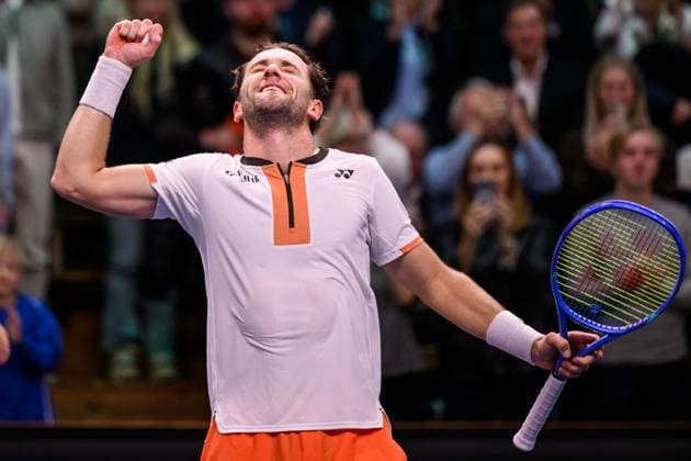 251019 Casper Ruud of Norway celebrates after winning the men s singles final on day 9 of the ATP 250 Nordic Open on October 19, 2025 in Stockholm Photo Jesper Zerman BILDBYRAN kod JZ JZ0631 tennis nordic open nordic open 2025 bbeng final singeljubel norge norway celebrates  Copyright: JESPERxZERMAN BB251019JZ057