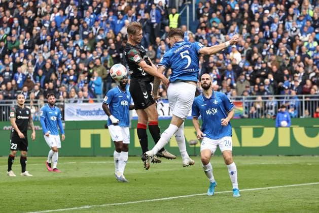Alexander Ahl Holmström 1 FC Magdeburg,11 vs Matej Maglica SV Darmstadt 98,5 2 Soccer Bundesliga Season 2025 2026 SV Darmstadt 98 vs 1 FC Magdeburg at Merck Stadion am Böllenfalltor in Darmstadt Action,Soccer,Man,Men,Germany,19 10 2025