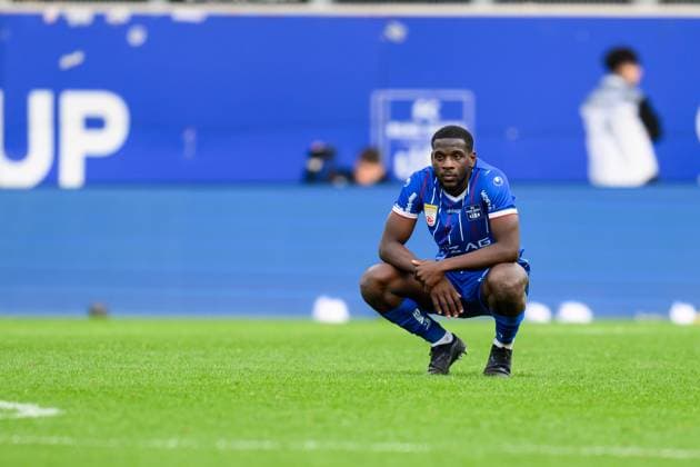 SOCCER - BL, Linz vs Sturm LINZ,AUSTRIA,19.OCT.25 - SOCCER - ADMIRAL Bundesliga, FC Blau Weiss Linz vs SK Sturm Graz. Image shows the disappointment of Mamadou Fofana (Linz).  GEPAxpictures xDanielaxMoser