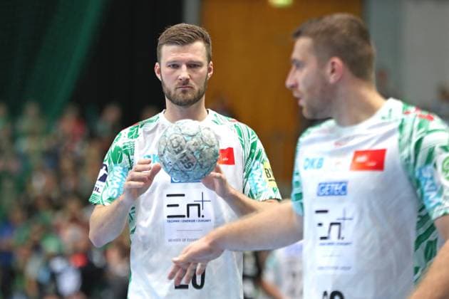 Handball DAIKIN HBL SC DHfK Leipzig SC Magdeburg 19 10 2025 Philipp Weber 20, SC Magdeburg Handball, DAIKIN HBL, 1 Bundesliga, Season 2025 2026, 9 Matchday SC DHfK Leipzig vs SC Magdeburg on 19 10 2025 at the Quarterback Immobilien Arena Leipzig Copyright: xBEAUTIFULxSPORTS JanxKaeferx
