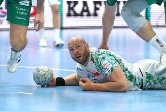 Handball DAIKIN HBL SC DHfK Leipzig SC Magdeburg 19 10 2025 Oscar Bergendahl 54, SC Magdeburg Handball, DAIKIN HBL, 1 Bundesliga, Season 2025 2026, Matchday 9 SC DHfK Leipzig vs SC Magdeburg on 19 10 2025 at Quarterback Immobilien Arena Leipzig Copyright: xBEAUTIFULxSPORTS JanxKaeferx
