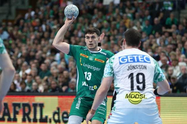 19 10 2025, xtgx, Handball, Daikin HBL, SC DHfK Leipzig SC Magdeburg v l Matej Klima Leipzig, 13 Leipzig