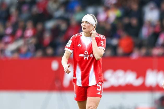 Magdalena Eriksson FC Bayern Muenchen, 05 with bandage on head, GER, FC Bayern Muenchen vs 1 FC Koeln, Soccer, Google Pixel Women Bundesliga, 7 Matchday, Season 2025 2026, 19 10 2025, DFL DFB REGULATIONS PROHIBIT ANY USE OF PHOTOGRAPHS as IMAGE SEQUENCES and or QUASI VIDEO, GER, FC Bayern Muenchen vs 1 FC Koeln, Football, Google Pixel Frauen Bundesliga, 7 Spieltag, Saison 2025 2026, 19 10 2025 Muenchen Copyright: xEibner-Pressefoto JennixMaulx EP_JML